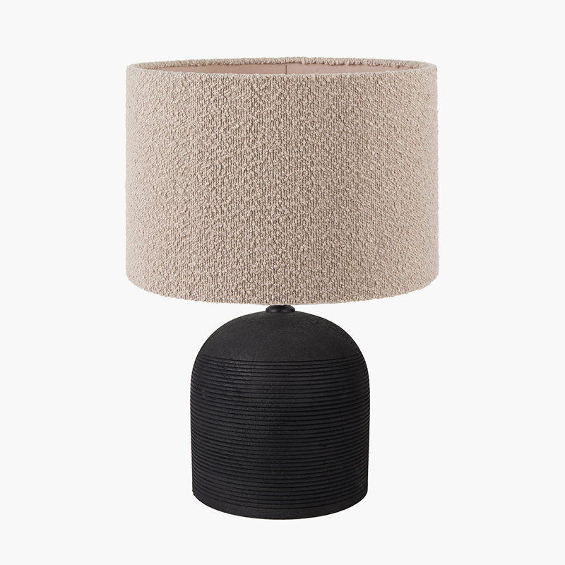 Wood Table Lamp, 19.29" H x 13.78" W x 13.78" D, Brown, Black