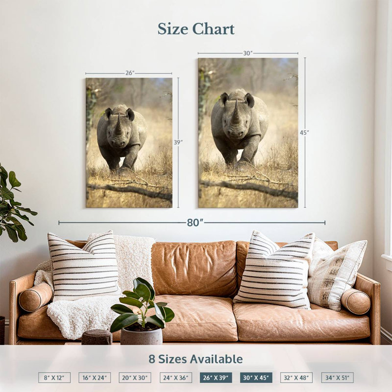 Brampt Black Rhino, 39" H x 26" W