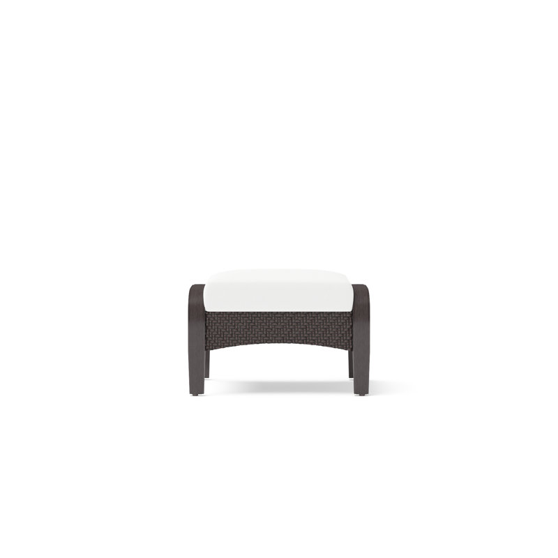 Barcelo Rattan Club Ottoman with Cushion, Bliss White Sunbrella®