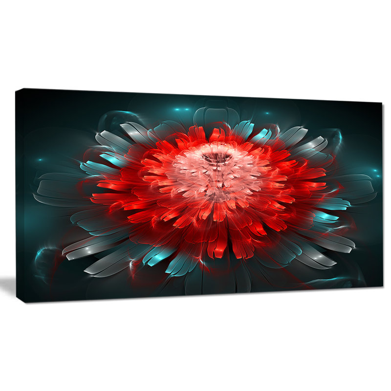 «Fractal Red N Blue Flower», impression sur toile tendue, H 16 po x l 32 po x P 1 po
