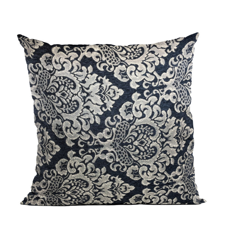 Coussin décoratif d’intérieur/extérieur à chevrons gris de luxe Plutus Adriel Bay, 16 po x 1 po