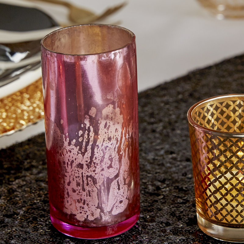 Vase cylindrique en verre, Sarcelle