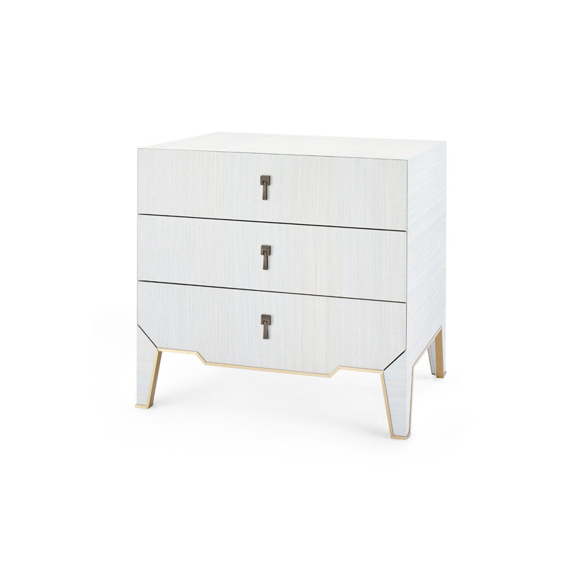 Madeline 3 - Drawer Nightstand, Platinum