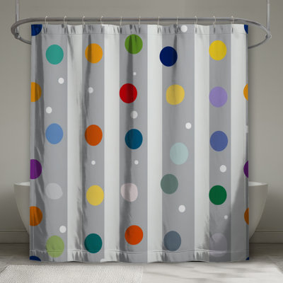 Colourful Dots Shower Curtain - Pattern Bathroom Decor Modern