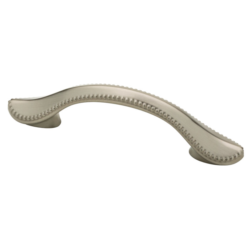 Poignée arche de centre à centre à fixation double 3 ou 3 3/4 po Taryn, Nickel satiné