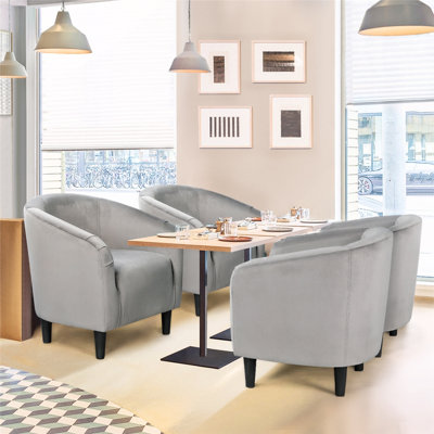 Fauteuil tonneau rembourré, fauteuil d'appoint avec accoudoirs ergonomiques enveloppants