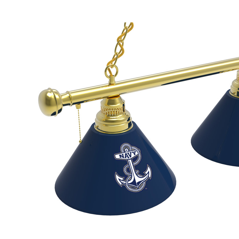 3 - Light Pool Table Lights Pendant, Brass, US Naval Academy Midshipmen