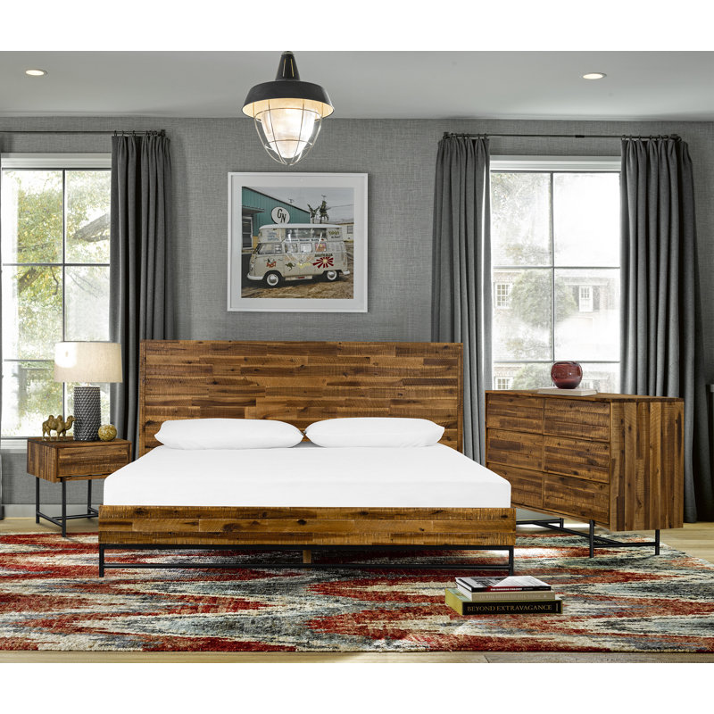 Ensemble de chambre à coucher plateforme 3 pièces Takengon, Très grand