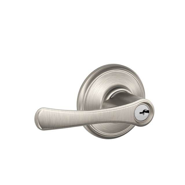 Serrure de placement à clé à cylindre simple avila levier, Nickel satiné, Clé identique