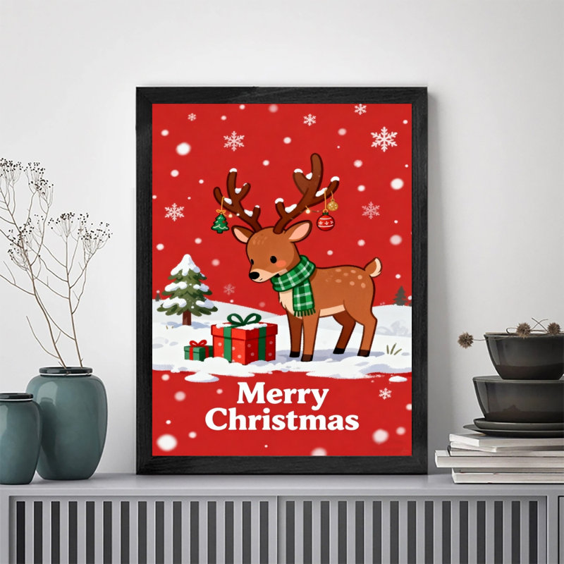 Art mural rétro noir célébrant Noël, impressions de style rétro, H 37 po x l 25 po
