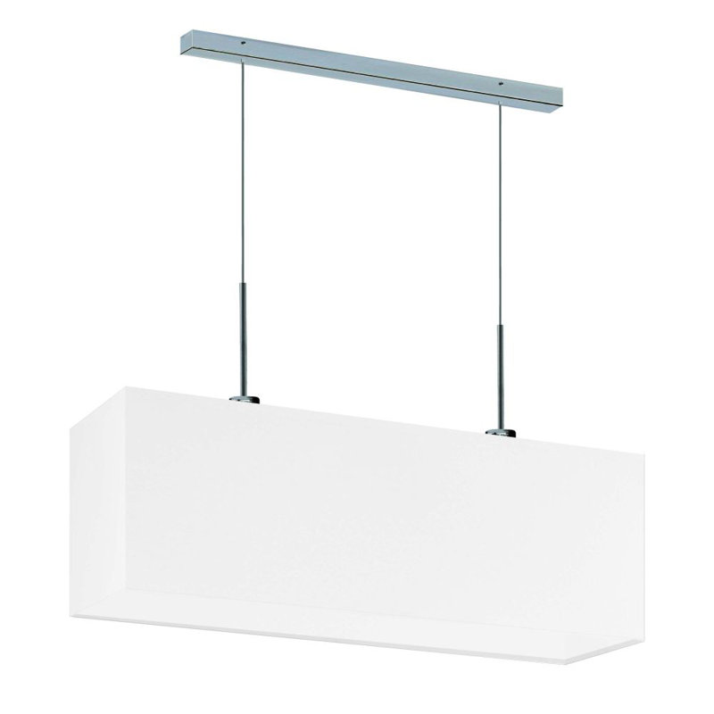 Gener 2 - Light Square/Rectangle Pendant, White, Brushed Steel