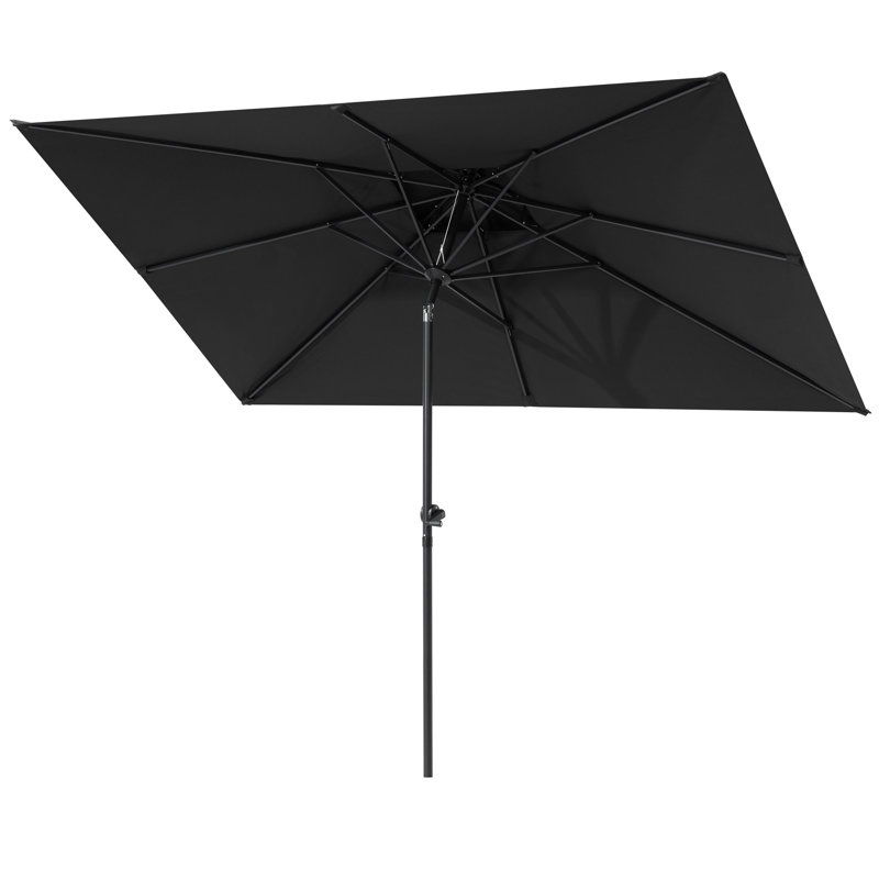 Parasol de marché rectangulaire 10 pi sans base lestée Delray, Noir