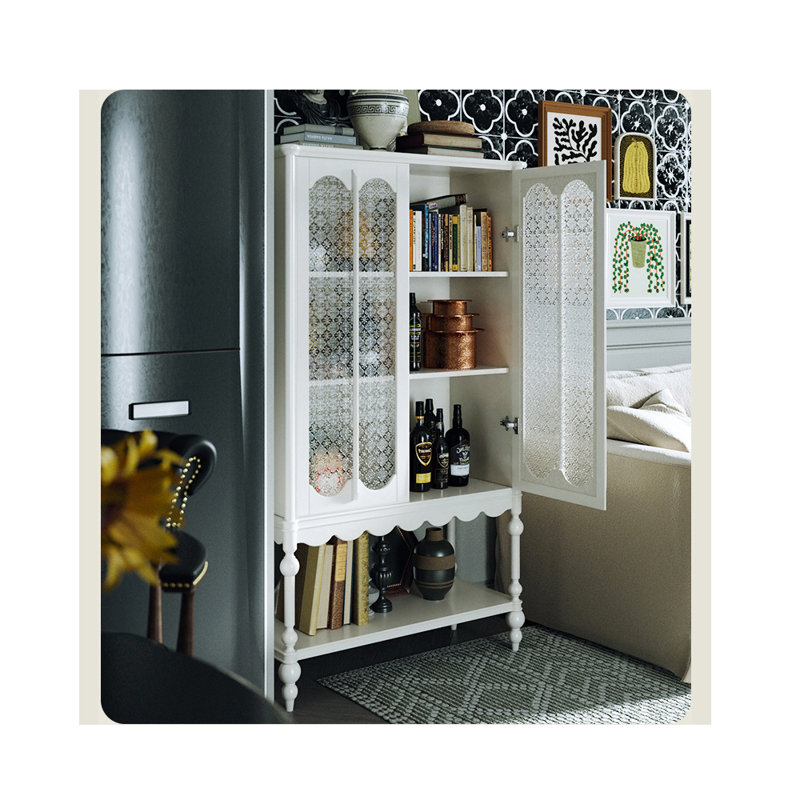 American Retro Minimalist Style Bookcase, White