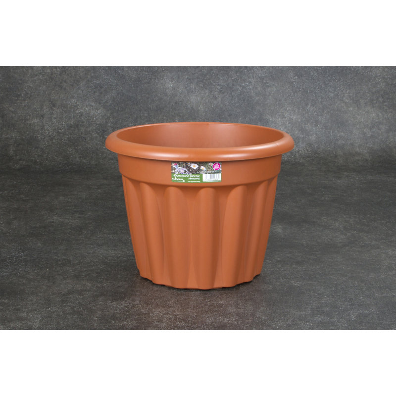 Wham Vista Round Planter Pack of 5, Terracotta, 30.5cm H x 40cm W x 40cm D, 5