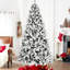 Arbre de Noël 7,5 pi floqué avec 400 lumières DEL colorées avec boule G45, arbre réaliste articulé en PE + PVC + aiguille dure avec fil mémoire, 10 modes d'éclairage, interrupteur au pied et support en métal stable-775609789