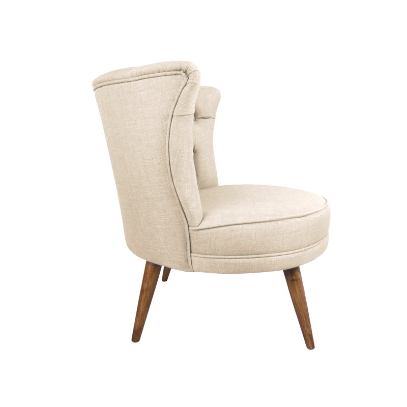 Elegant Wing Chair, Solid Wood Frame, Cream Color, 31.5 x 30.3 x 29.5 inches | 100% Polyester Easy Clean Fabric, 32 DNS Foam for Comfort | Perfect for Modern Rustic & Traditional Living Rooms, Stylish & Durable Design