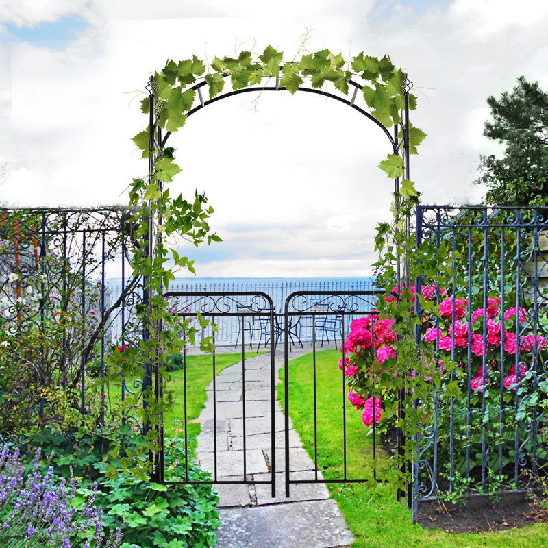 Tonnelle de jardin avec barrière Outsunny