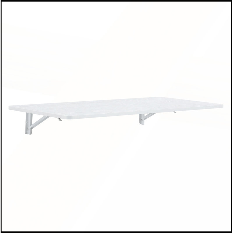 Table pliante murale pour les salles de lavage, les bureaux à domicile et les cuisines, H 6,5 po x L 45 po x l 22 po, Blanc