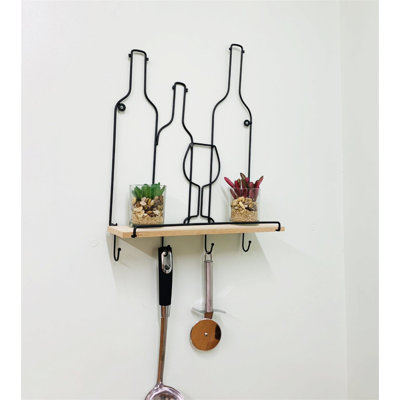 Deatrich Accent Shelf with Hooks