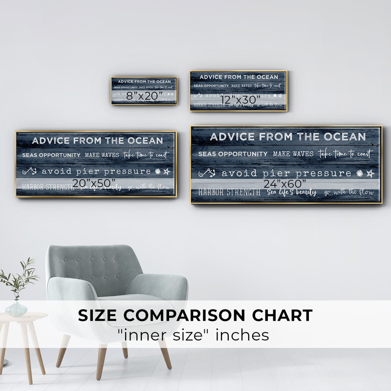 Navy Ocean- Framed Canvas