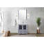 30 po Meuble-lavabo gris foncé W, couche supérieure en céramique blanche, miroir mural carré de 28 po, fonctionnalité de fermeture en douceur, meuble-lavabo large avec une armoire et deux tiroirs, comptoir, tiroirs 18,25 po-532538522
