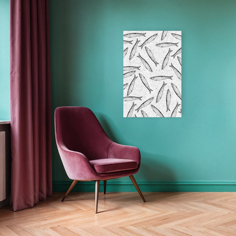 School Of Fish Contemporary Fish Coastal Wall Art Print by Nicholas - Wrapped Canvas Print, 91.44cm H x 60.96cm W
