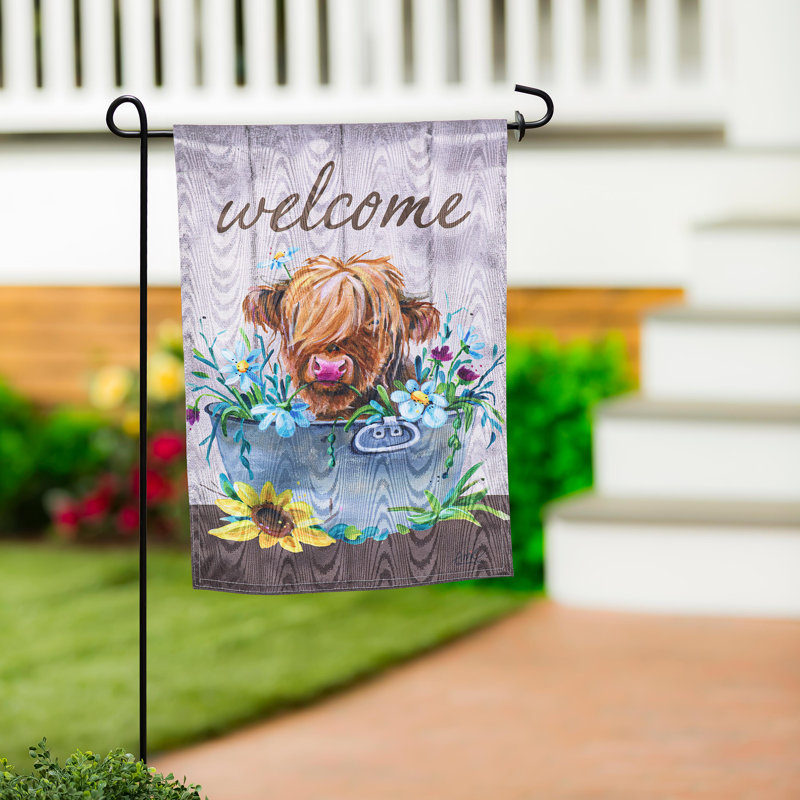 Drapeau de jardin de vache Highland