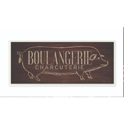« porc animal cuisine de salle à manger en bois texturé », impression sur toile