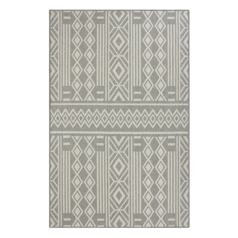 Tapis d'extérieur tissé à motif géométrique Tribal