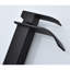 Robinet de lavabo pour salle de bain à poignée simple Waterfall Spout, noir mat, acier inoxydable avec bonde escamotable sans trop-plein-124241863