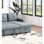 Canapé modulaire à dossier en polyfibre avec lit escamotable et méridienne de rangement en gris noir convertible 4 places réversible