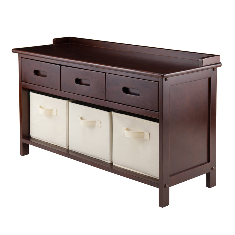 Fabric Storage Bench, Beige