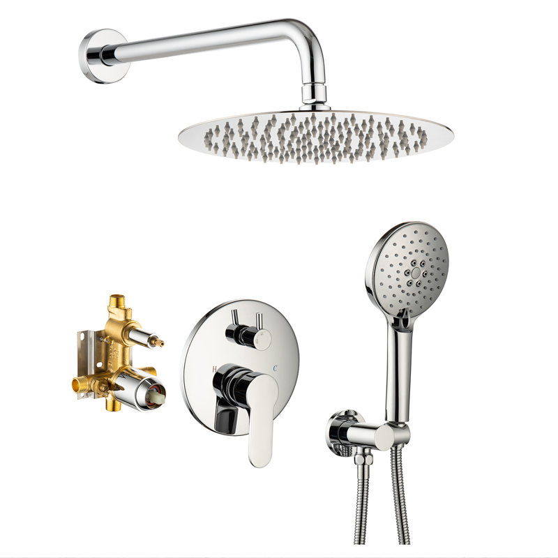 Pressure-balanced Shower Faucet With Rough-in Valve, Chrome