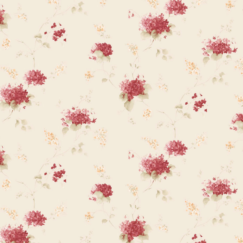 Le papier peint lavable Koehn Hortensia 20,5 po x 33 pi couvre environ 56 pieds carrés, Rose / sarcelle
