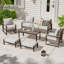Ensemble de canapé en rotin 6 pièces, osier en rotin PE avec table pour patio, terrasse et cour-403415577