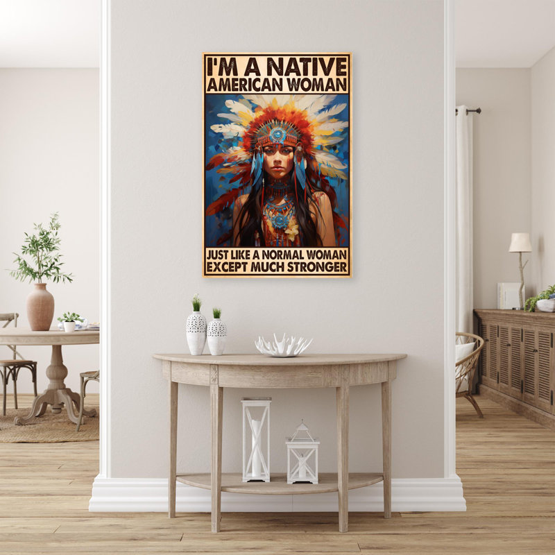 Im Im Native American Woman - 1 pièce, impression sur toile tendue, H 36 po x l 24 po x P 1,25 po