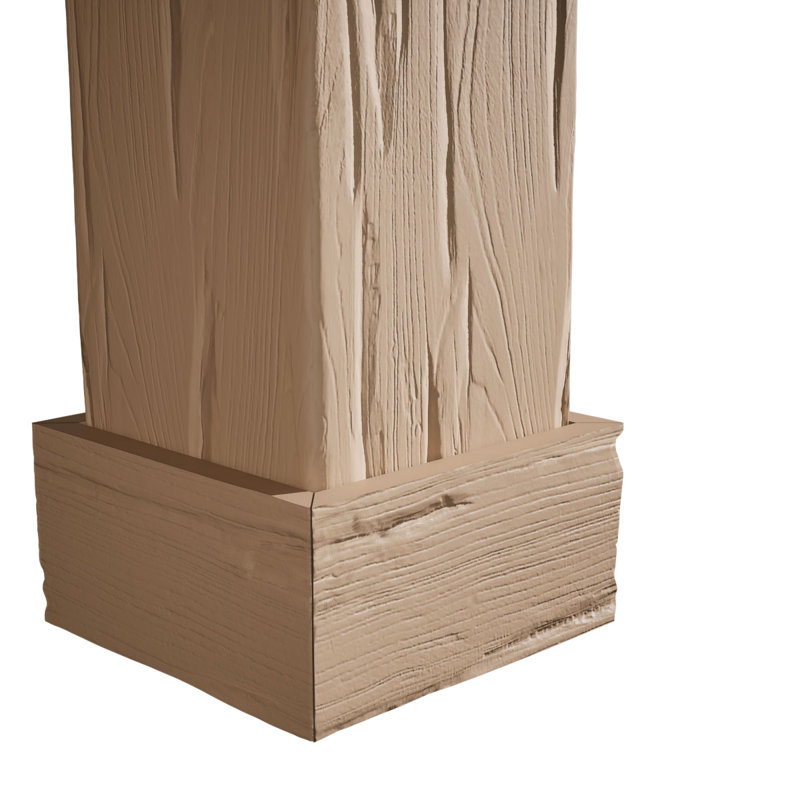 Enveloppe de colonne carrée Timberthane, H 60 po x l 12 po x P 12 po, Standard standard et base, Bois de rivière