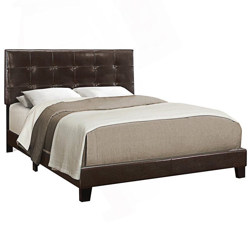 Transitional Upholstered Queen Size Bed, Queen