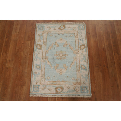Tapis oriental géométrique en laine Oushak 2x3