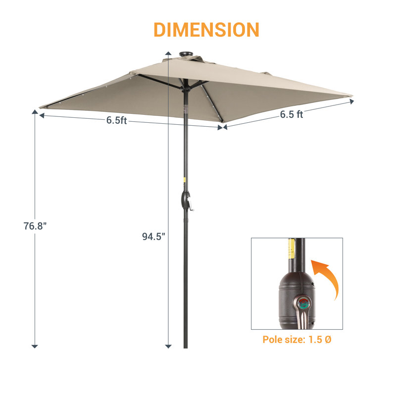 Parasol de marché carré 78 po Rosalynd, Beige