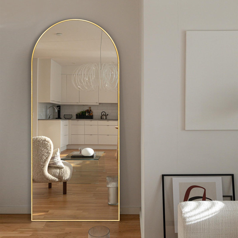 Grand miroir pleine grandeur avec 3 modes de fixation, Doré, 71 po x 24 po