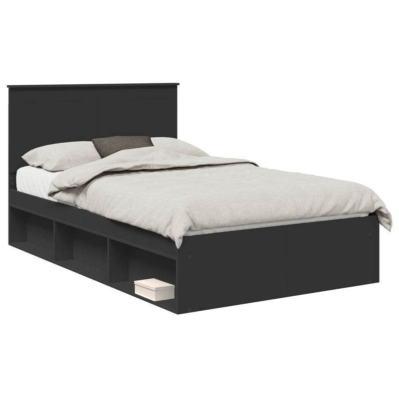 Solid Wood Bed, Black, Super King (6')