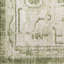 Tapis oriental ivoire / vert en polyester tissé à la machine Haydel-97841425