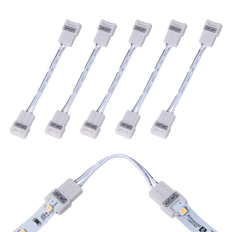 SureLock 2 Pin LED Strip Light Corner Connector, 6 Pack