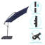 Parasol d'extérieur décalé 8,2 x 8,2 pi avec base, parasol suspendu en porte-à-faux extérieur pour terrasse, bord de piscine et patio-254084009