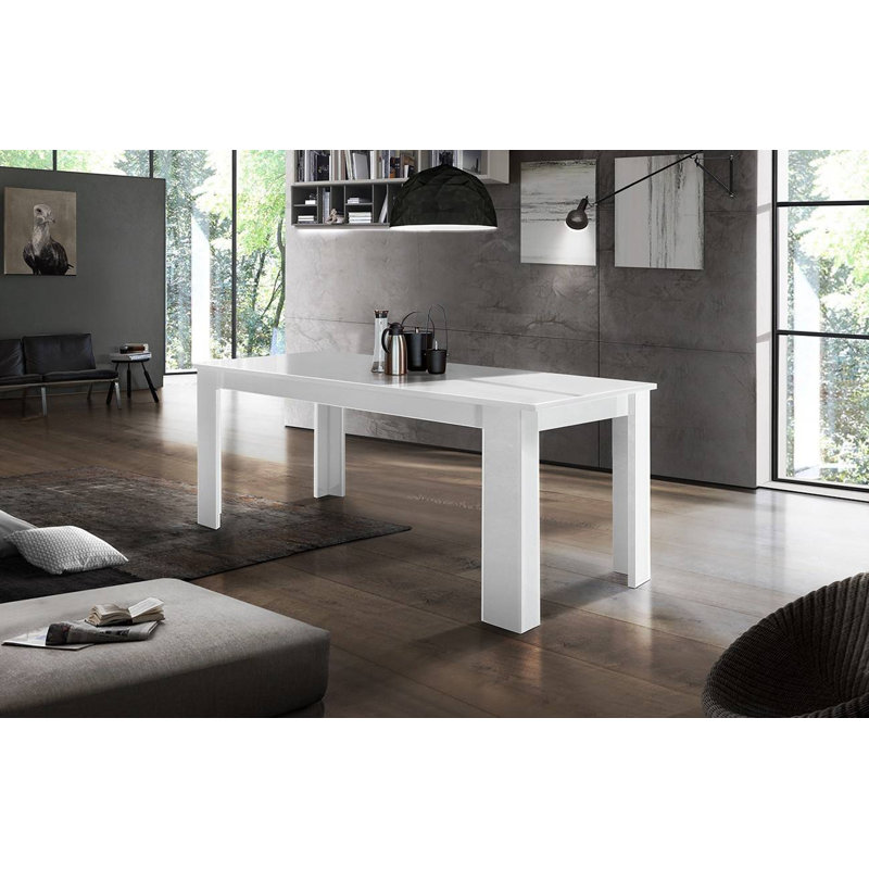 Goncalvo Dining Table, Glossy White, H75 x L210 x W90cm