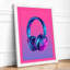 Neon Headphones Modern - Framed Print-1721361404-1721361407