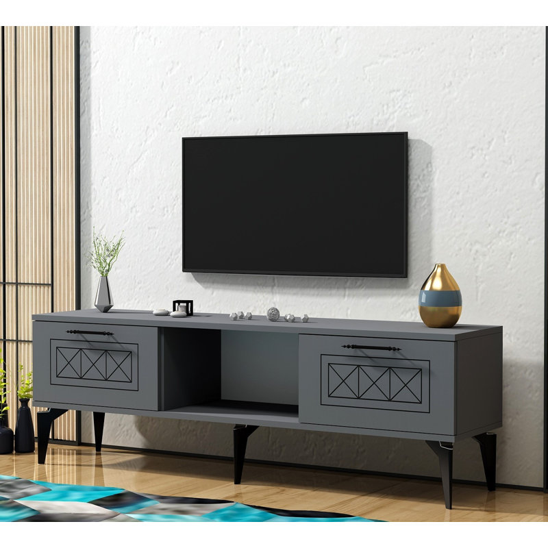 Burkinshaw Unfinished TV Stand for TVs up to 65", Grey
