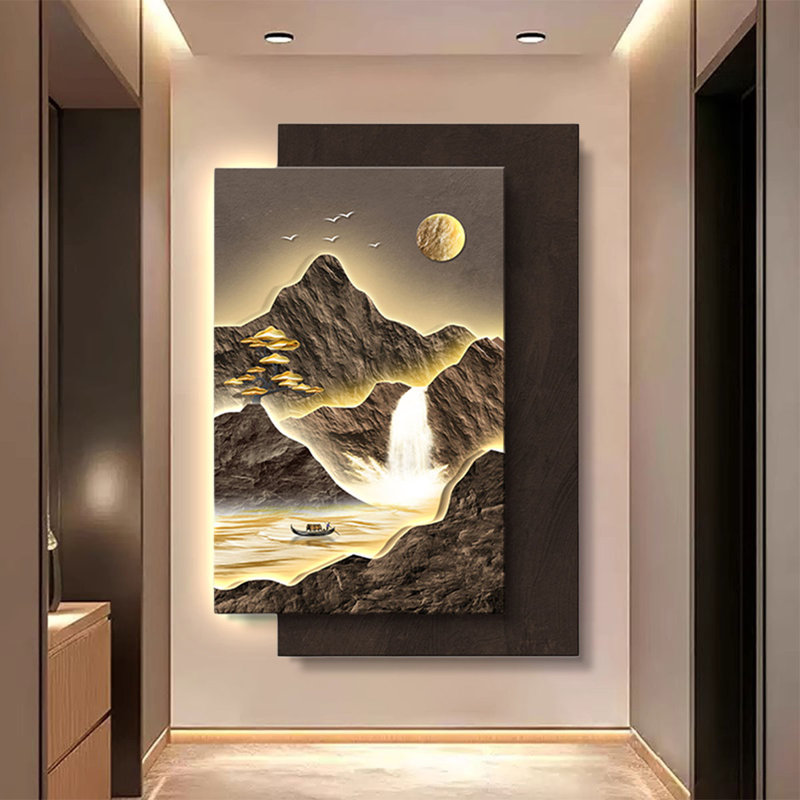 Murales lumineuses modernes générant de la richesse et du luxe, 39.37" H x 27.56" W