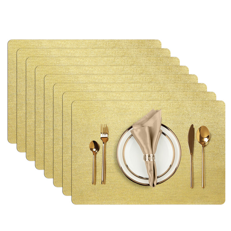 Everly Quinn 17.5" Vinyl Placemat, Gold